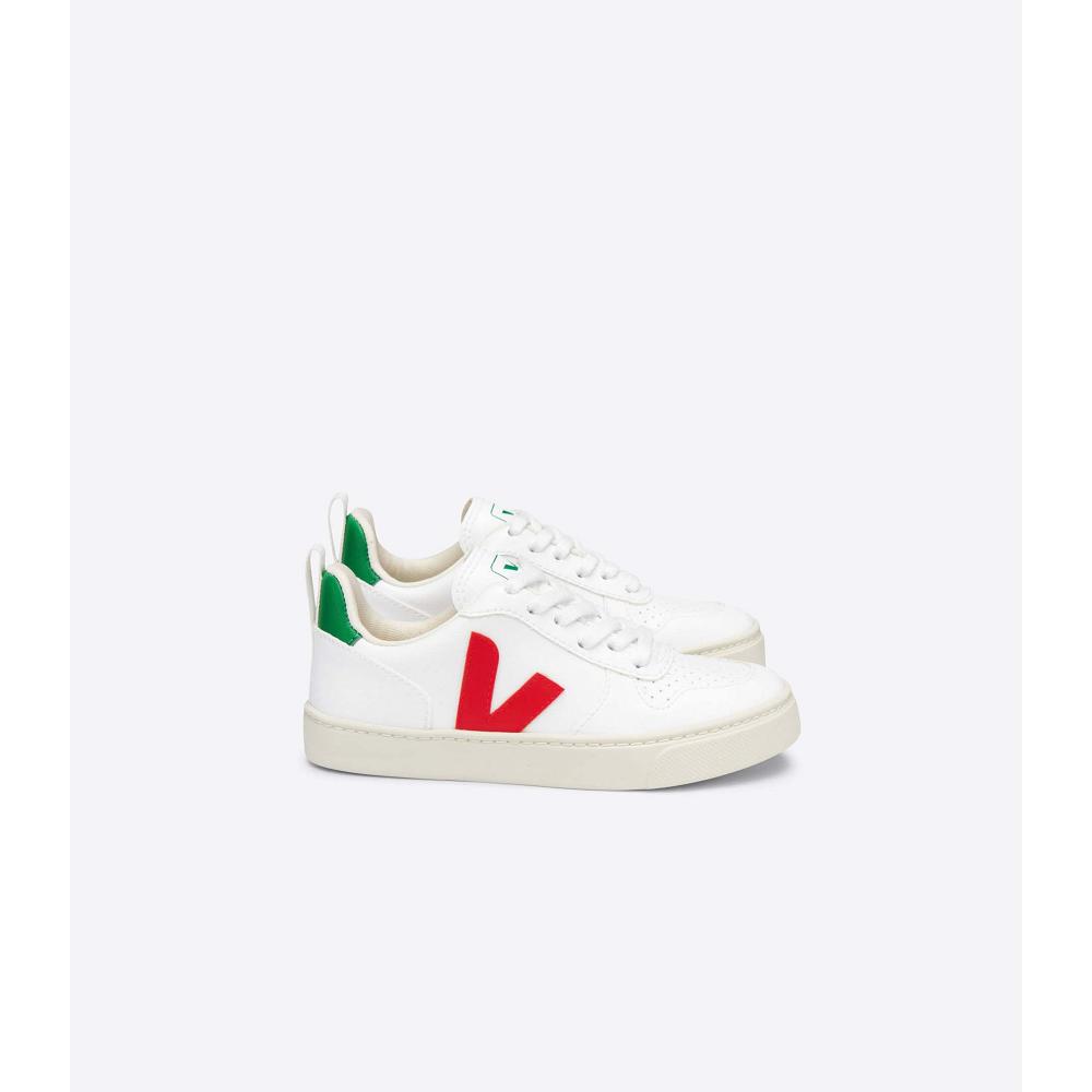 Pantofi Copii Veja V-10 LACES CWL White/Red | RO 792QMA